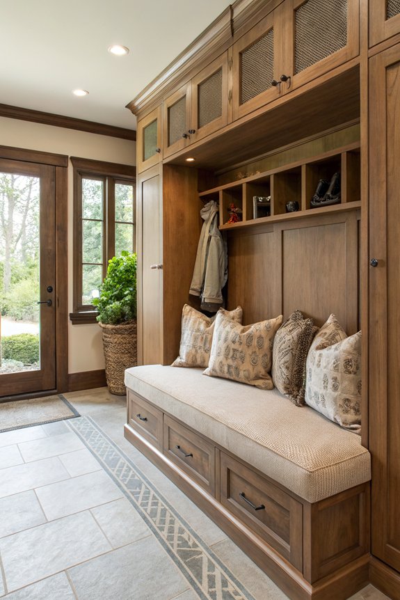 upholstered bench with storage