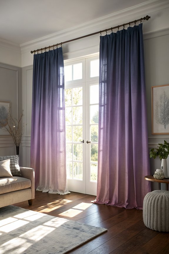 vibrant gradient color curtains