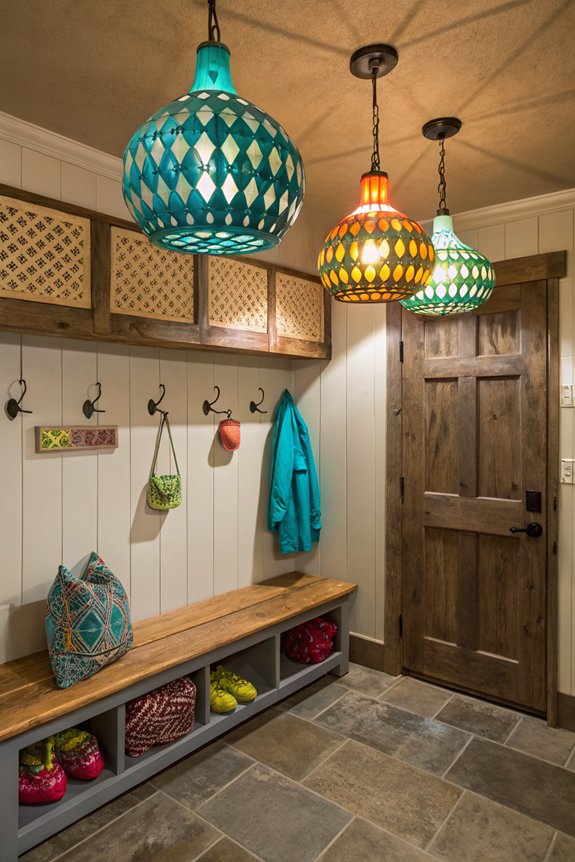 vibrant lighting for mudroom