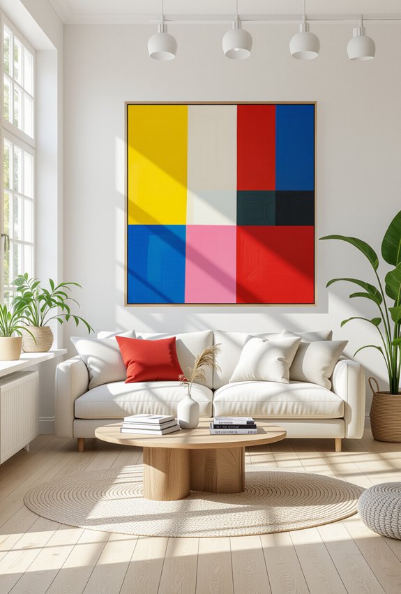 art enhances scandinavian interiors