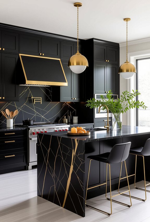 bold dark kitchen aesthetics