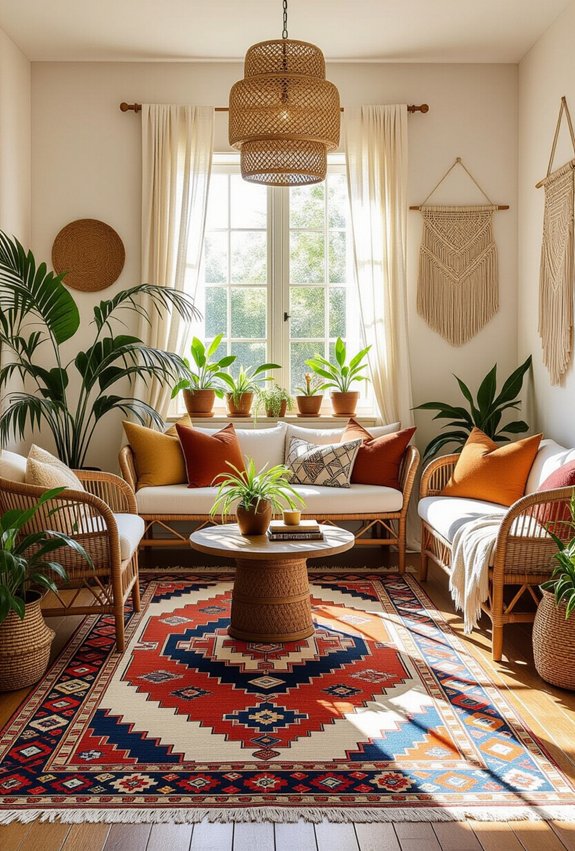 bold rugs enhance decor