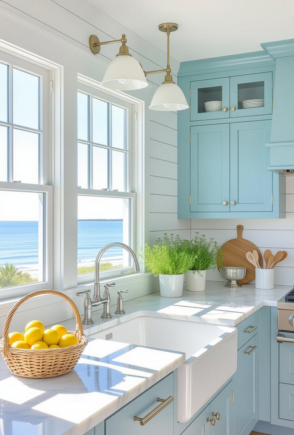 coastal kitchen with natural light