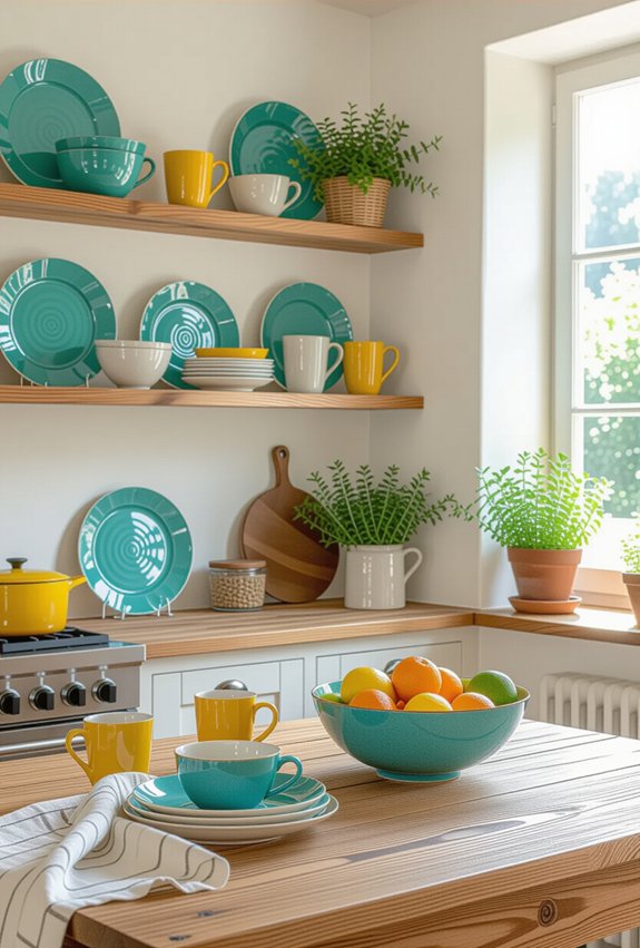 colorful dishware sparks joy