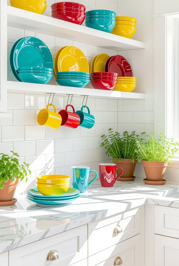 colorful dishware transforms ambiance