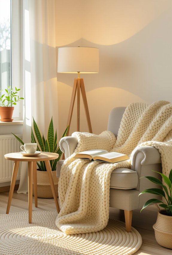 cozy chair warm lighting