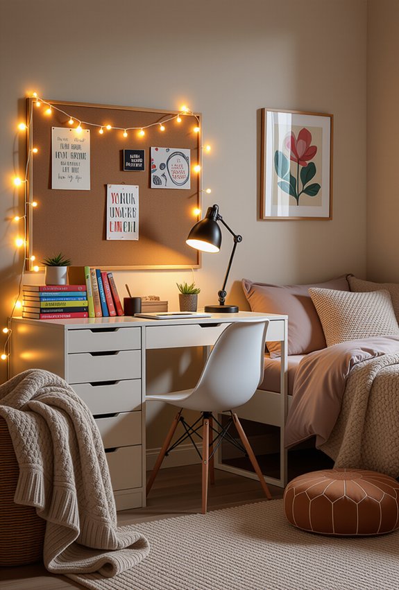 cozy dorm room lighting