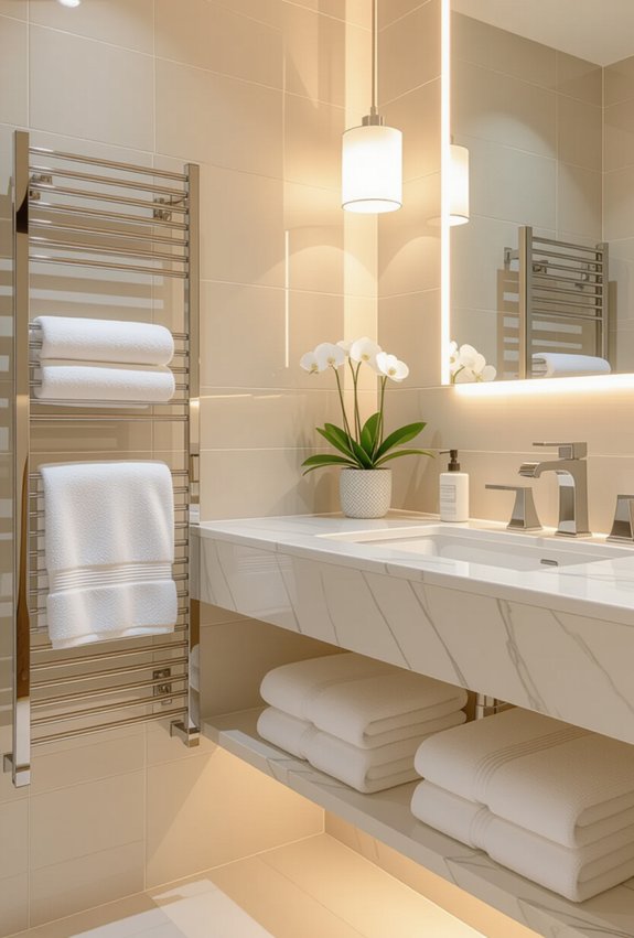 cozy towel warmer luxury