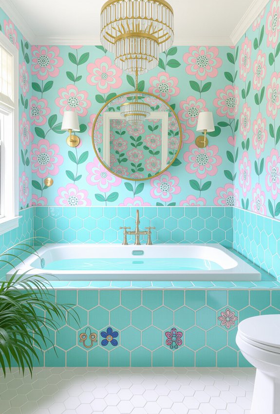 creative bathroom wall treatments