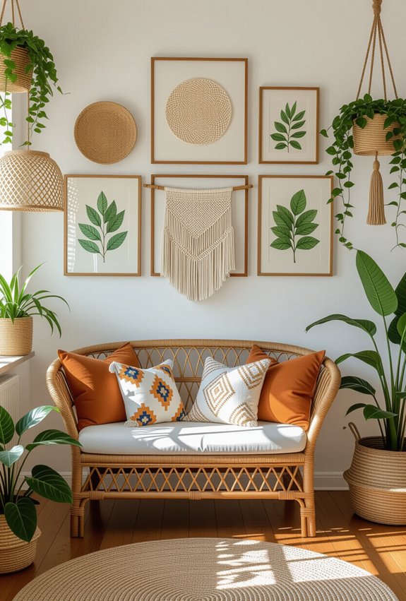 eclectic boho gallery wall