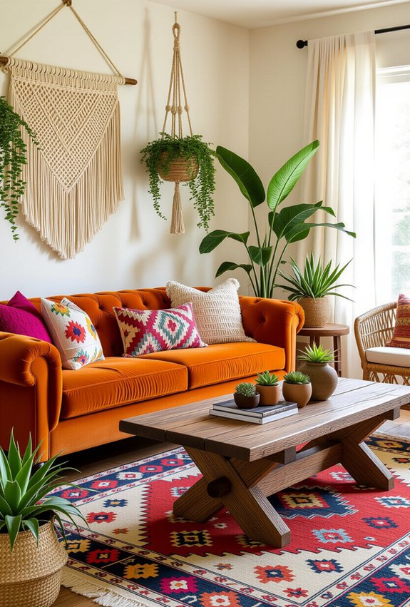 eclectic colorful vintage furniture