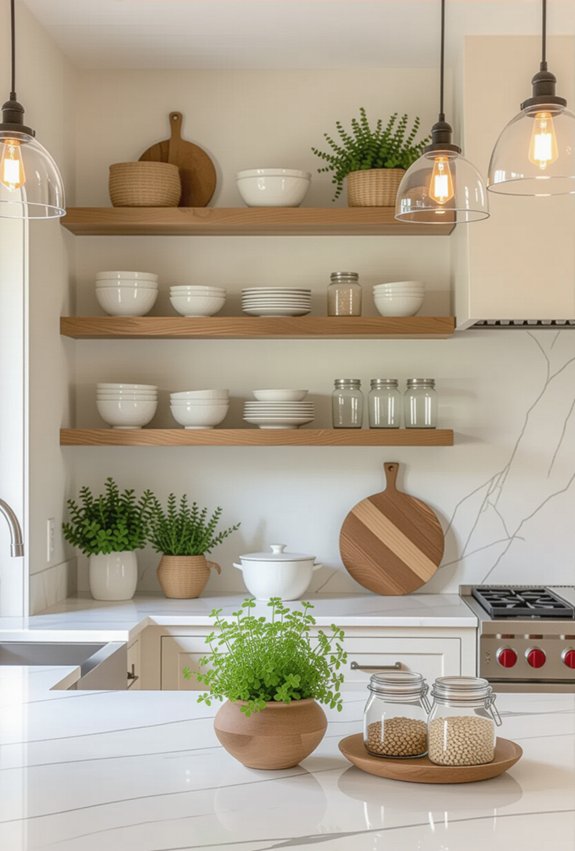 open shelving for warmth