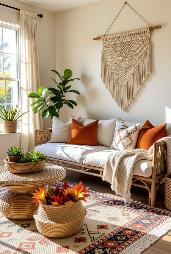 seasonal boho living room refresh