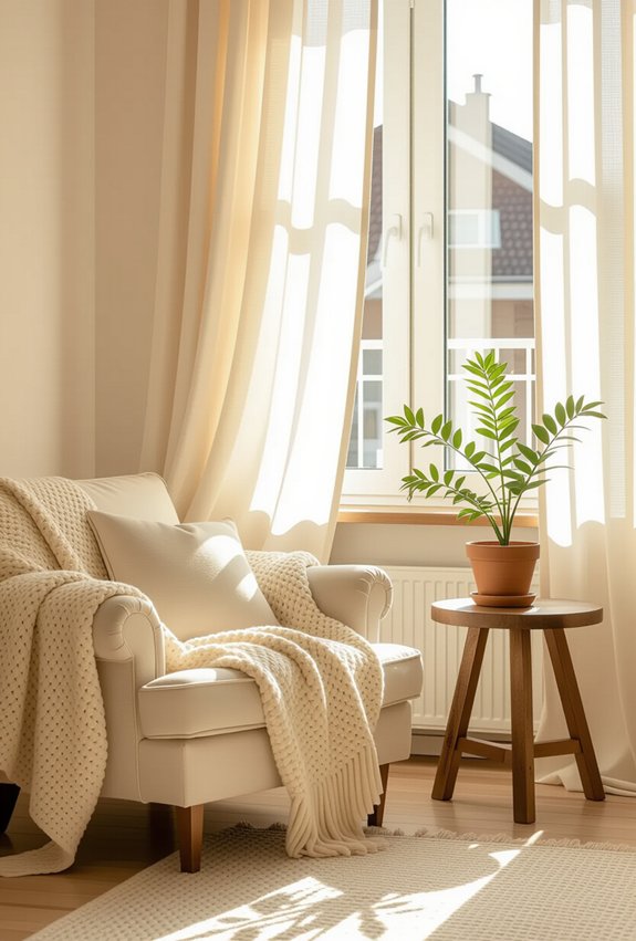 sheer curtains enhance light