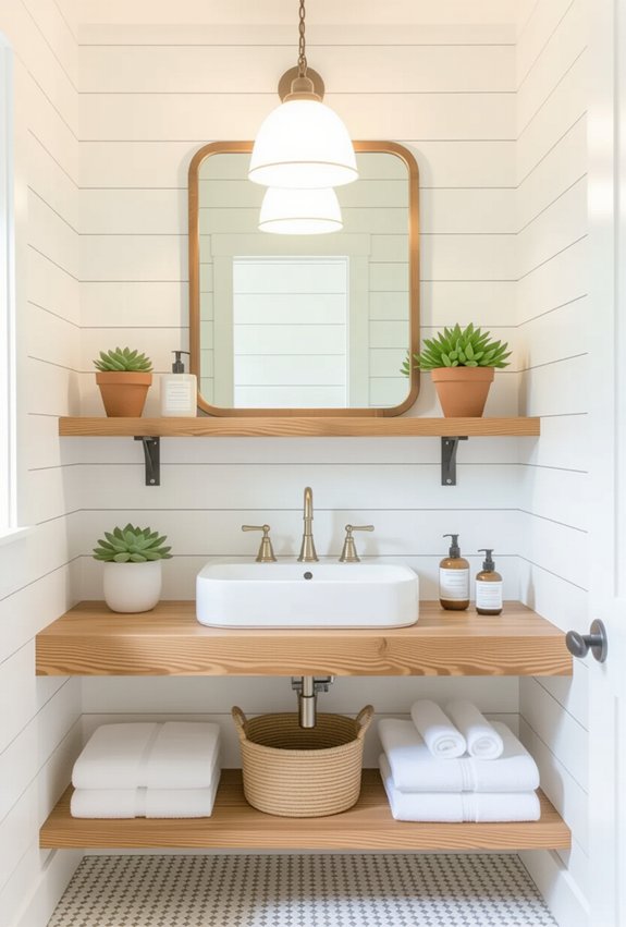 stylish open shelving display