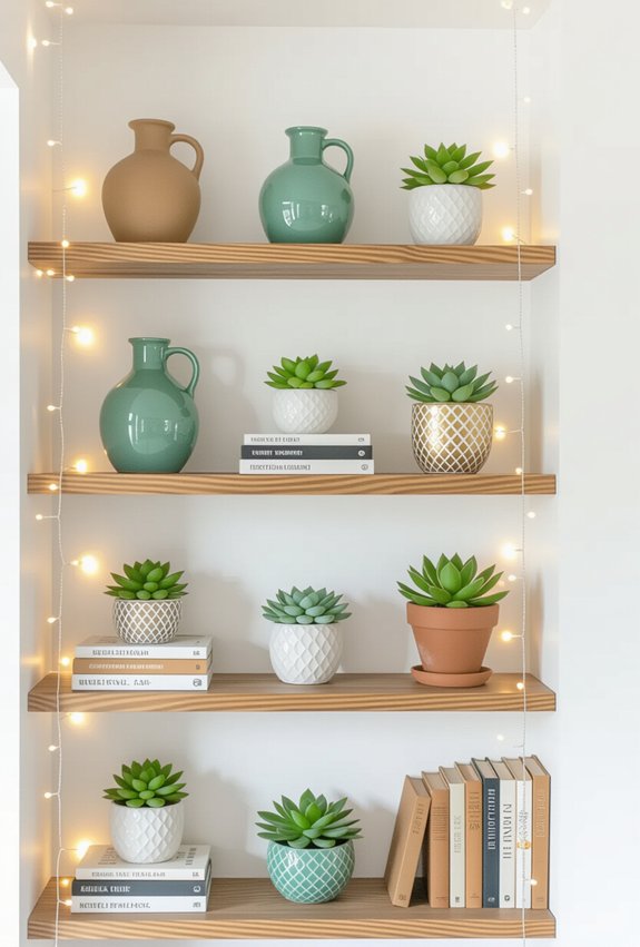 stylish open shelving display