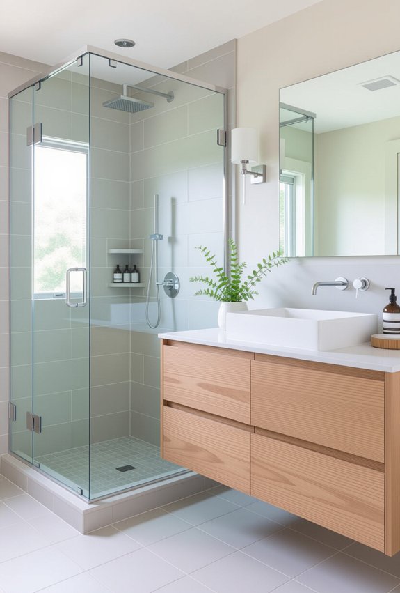 stylish space optimizing walk in showers
