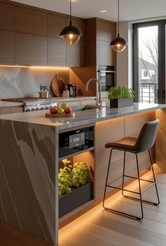 tech enhanced kitchen islands