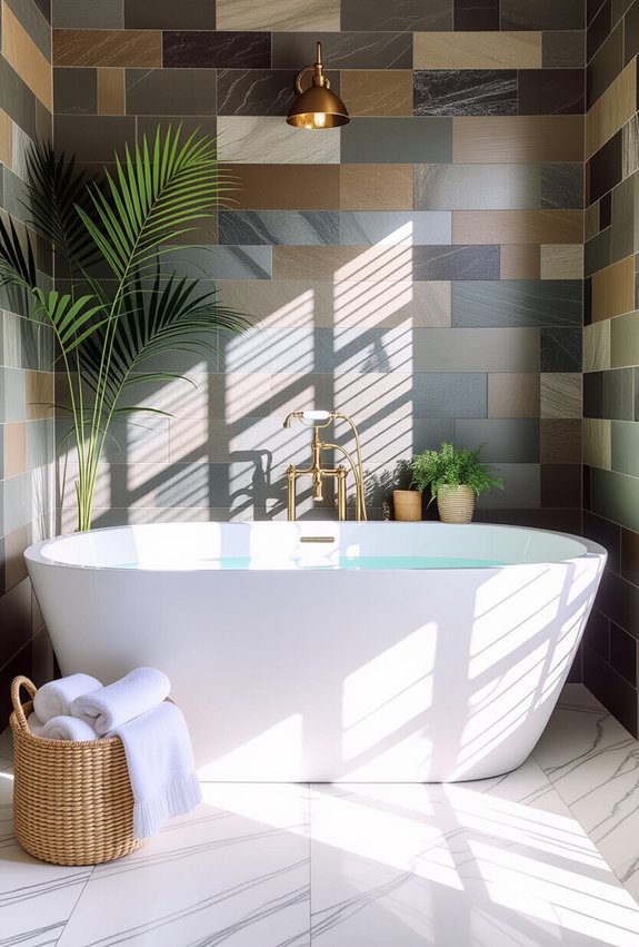 textured finishes enhance bathrooms