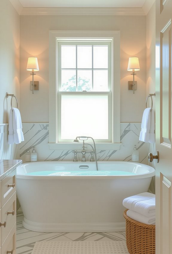 timeless layered bathroom lighting