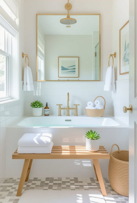 versatile small bathroom bench