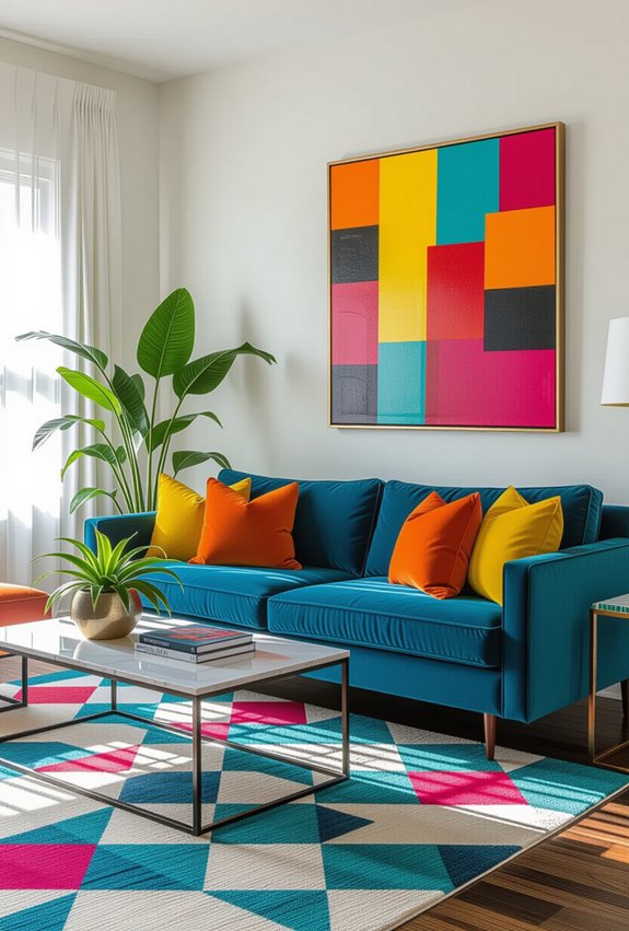 vibrant colors balanced decor