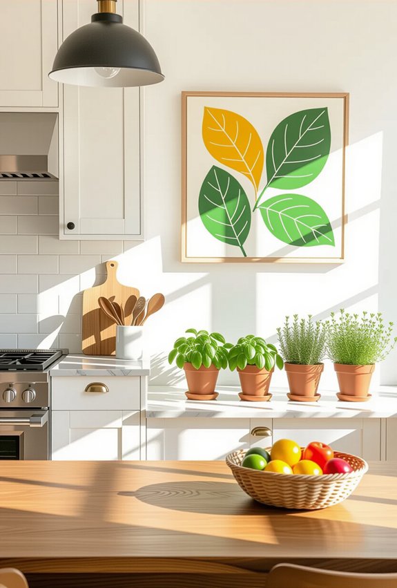 vibrant kitchen with greenery