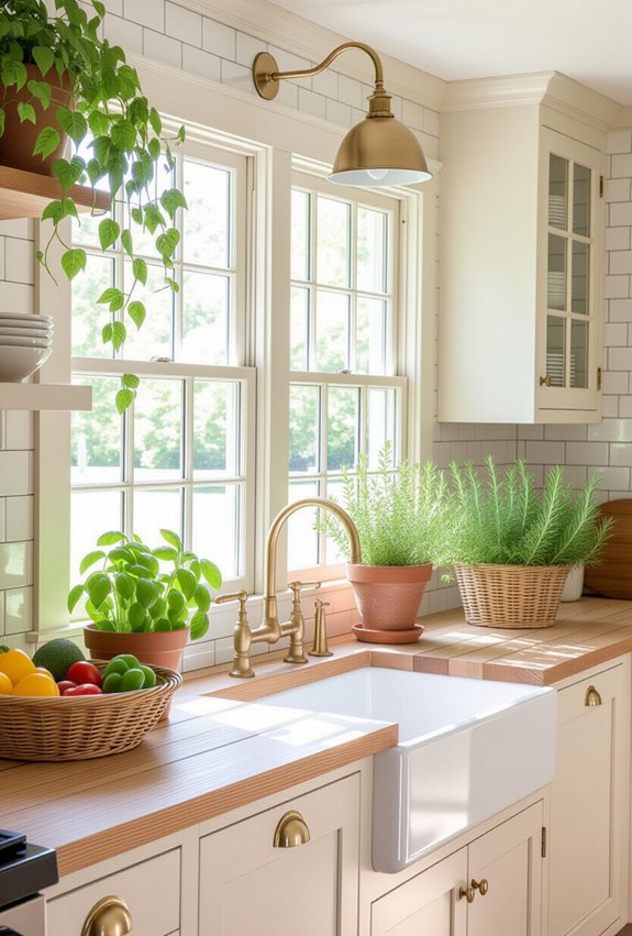 vibrant kitchen with greenery