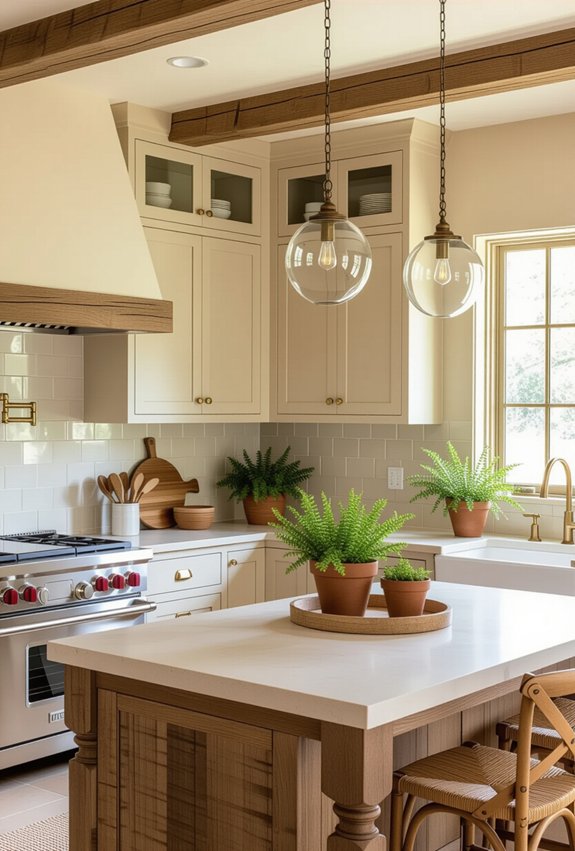 warm accents enhance kitchens