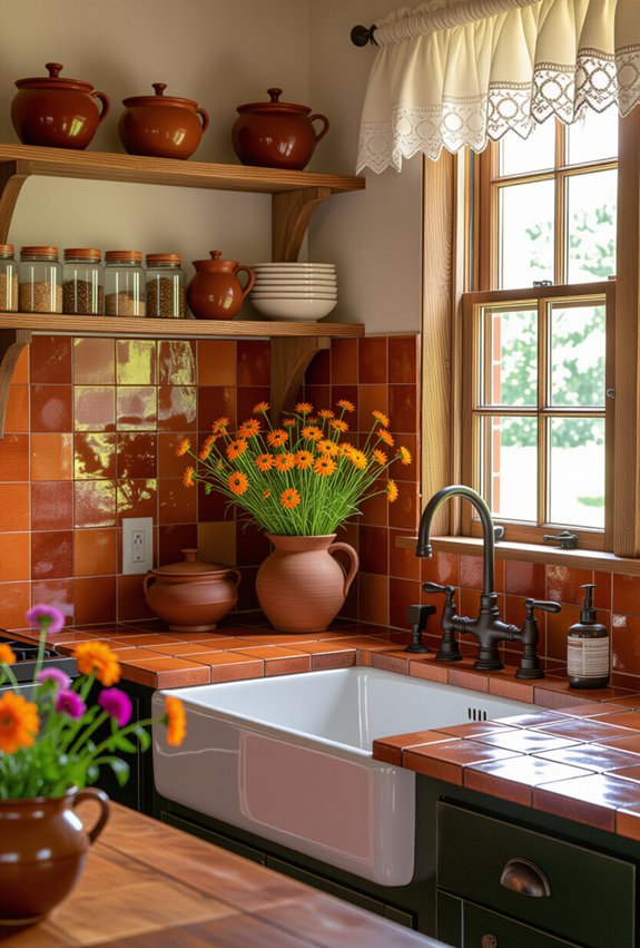 warm textured earthy backsplash